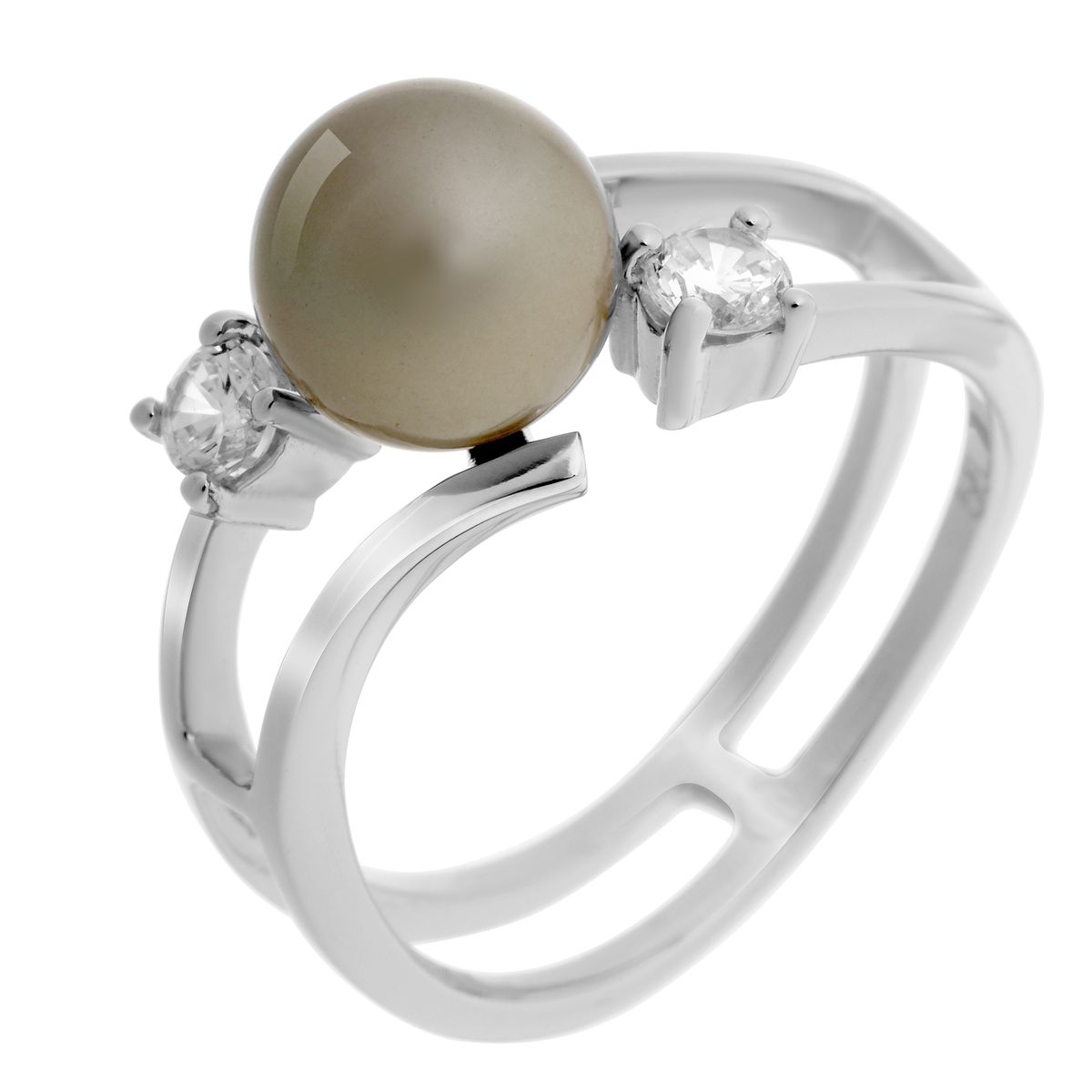 Eleganter Perlenring mit Zirkonia