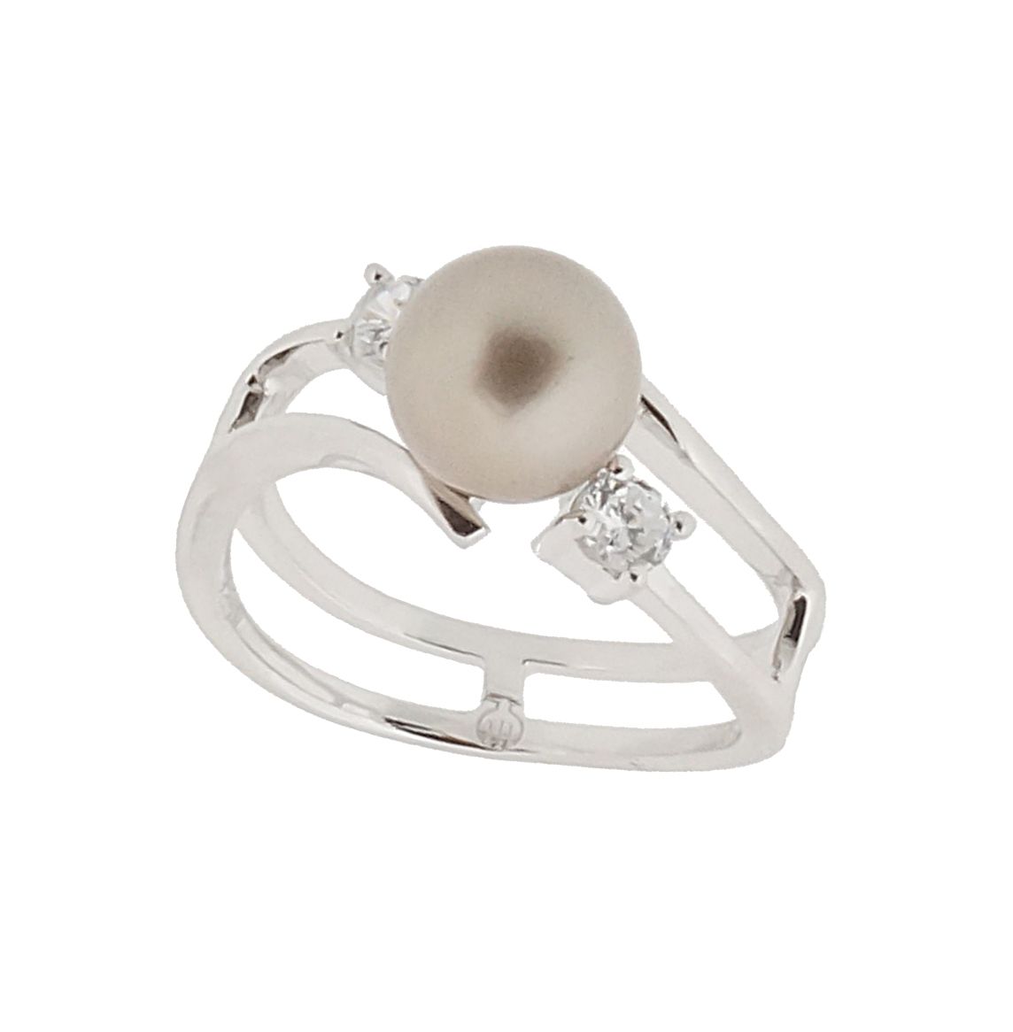 Eleganter Perlenring mit Zirkonia