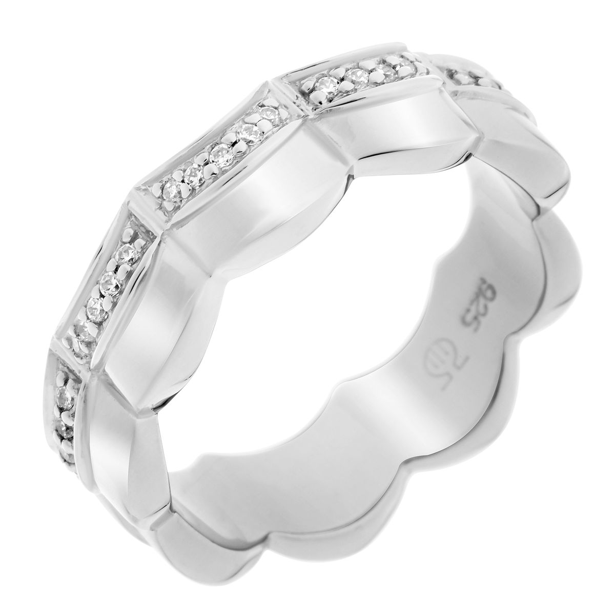 Wellenförmiger Ring mit Steinbesatz