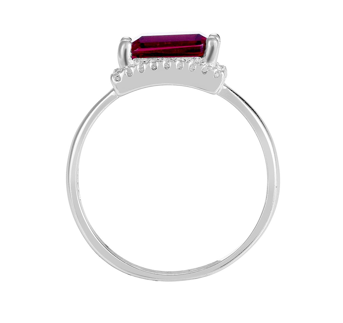 Eleganter Halo-Ring im Smaragdschliff