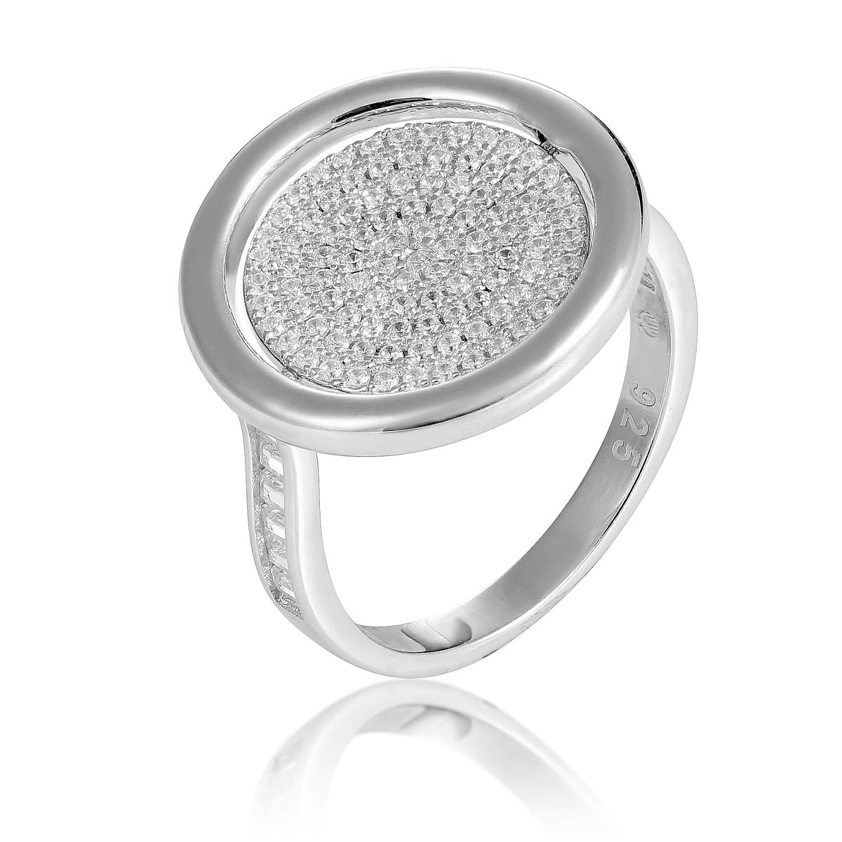 Pavé-Kreisring aus Sterlingsilber