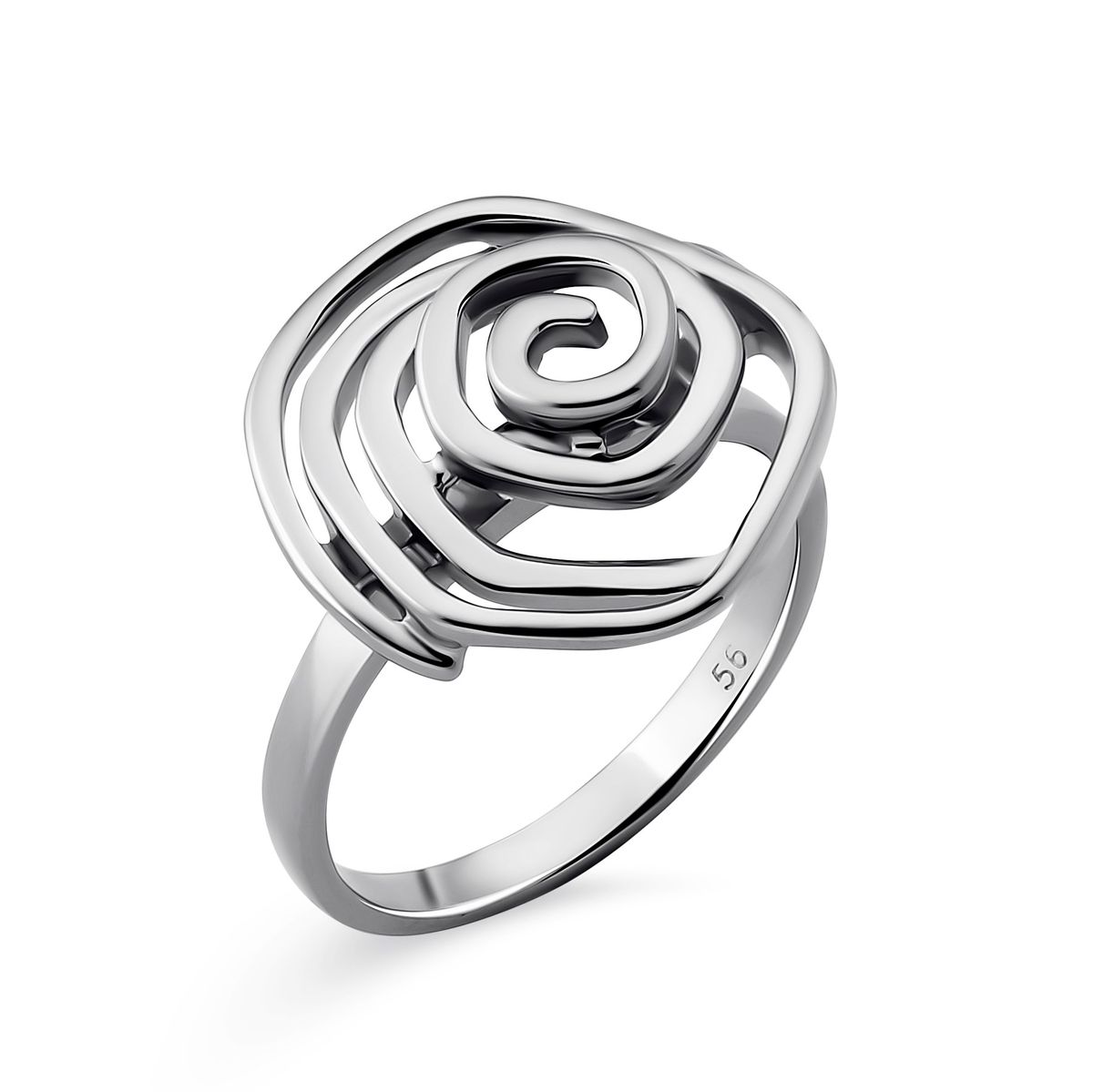 Silberring im floralen Spiraldesign