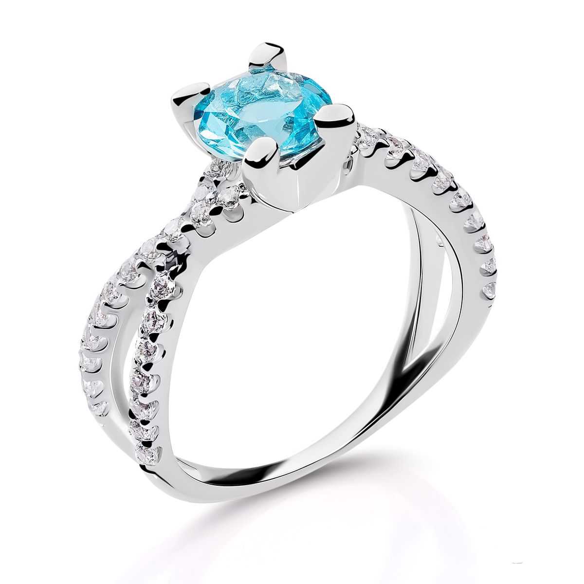 Eleganter Cocktailring mit geteilter Schiene