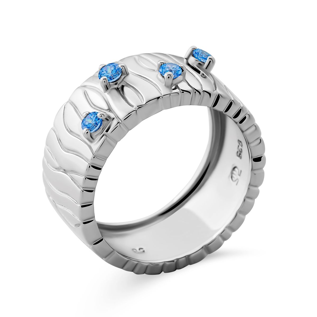 Organisch gewellter breiter Ring