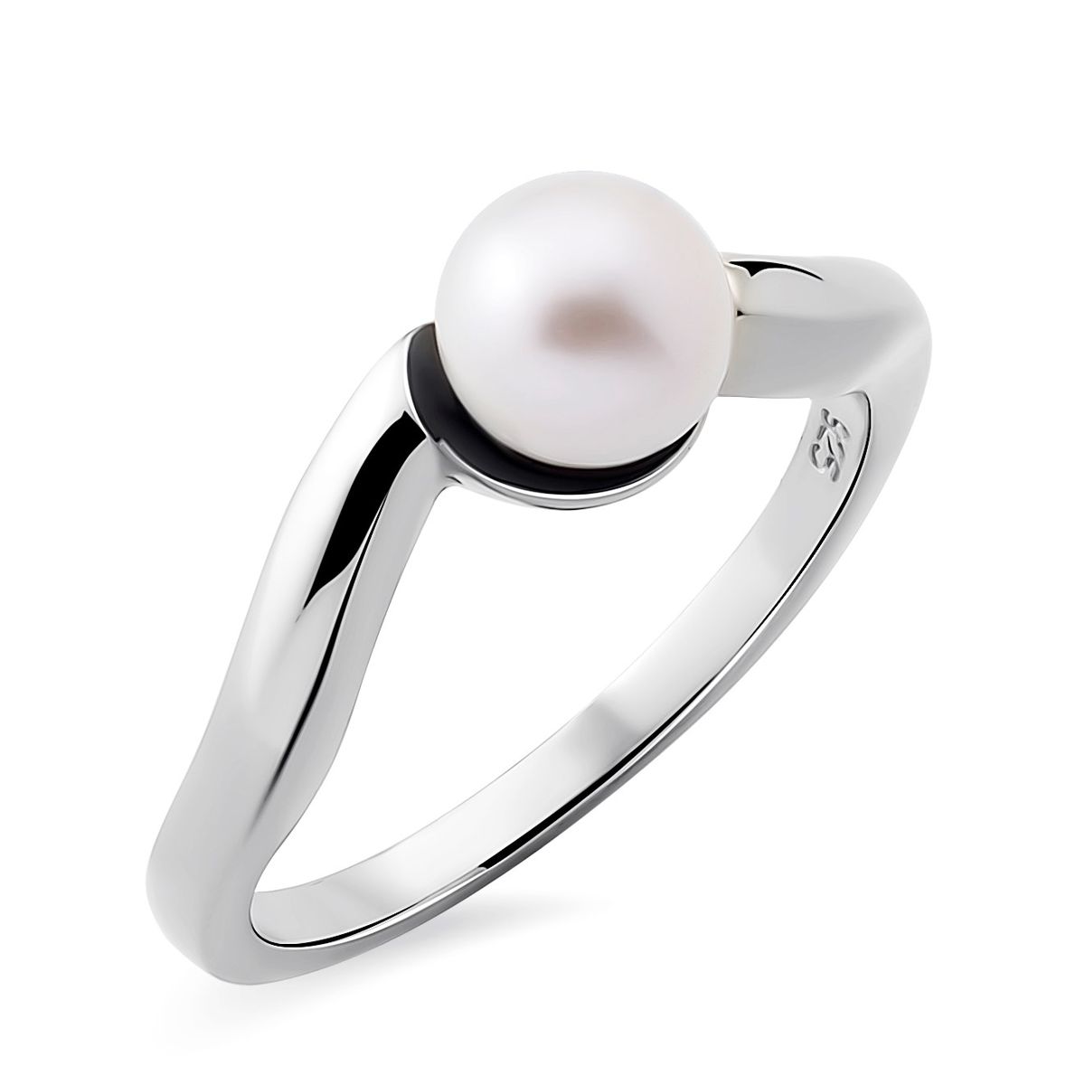 Eleganter Silberring mit Perle