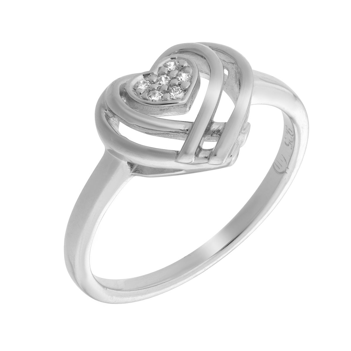 Zarter Herzring aus Silber