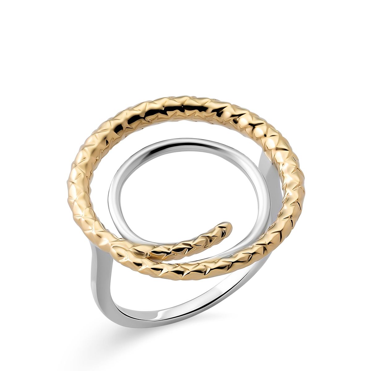Zweifarbiger Skulpturaler Spiralring