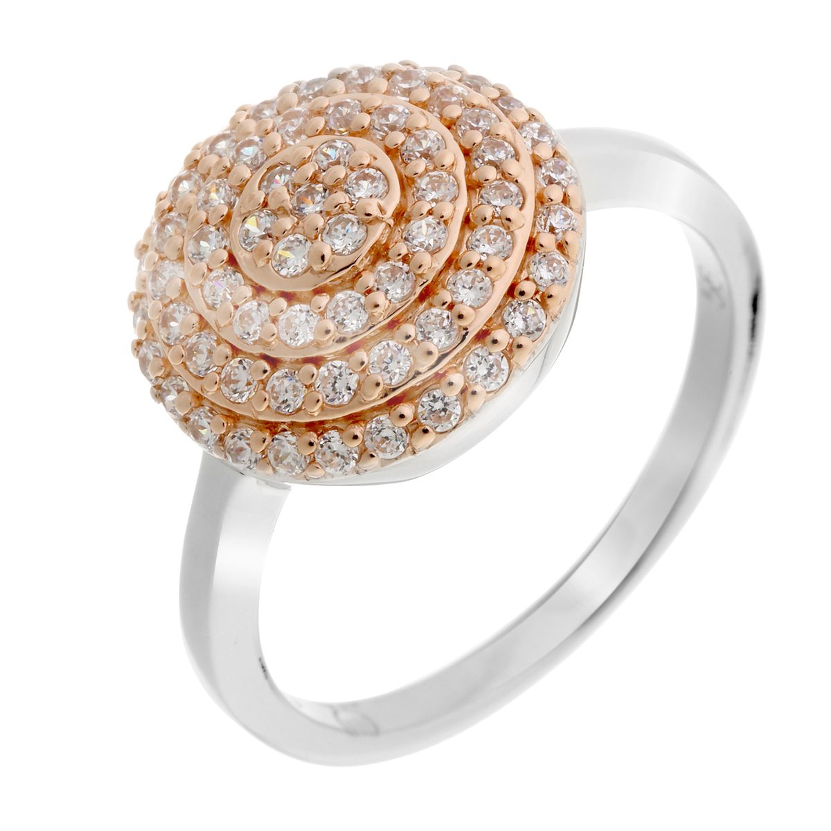 Mehrstufiger Pavé-Ring mit Kreismotiv