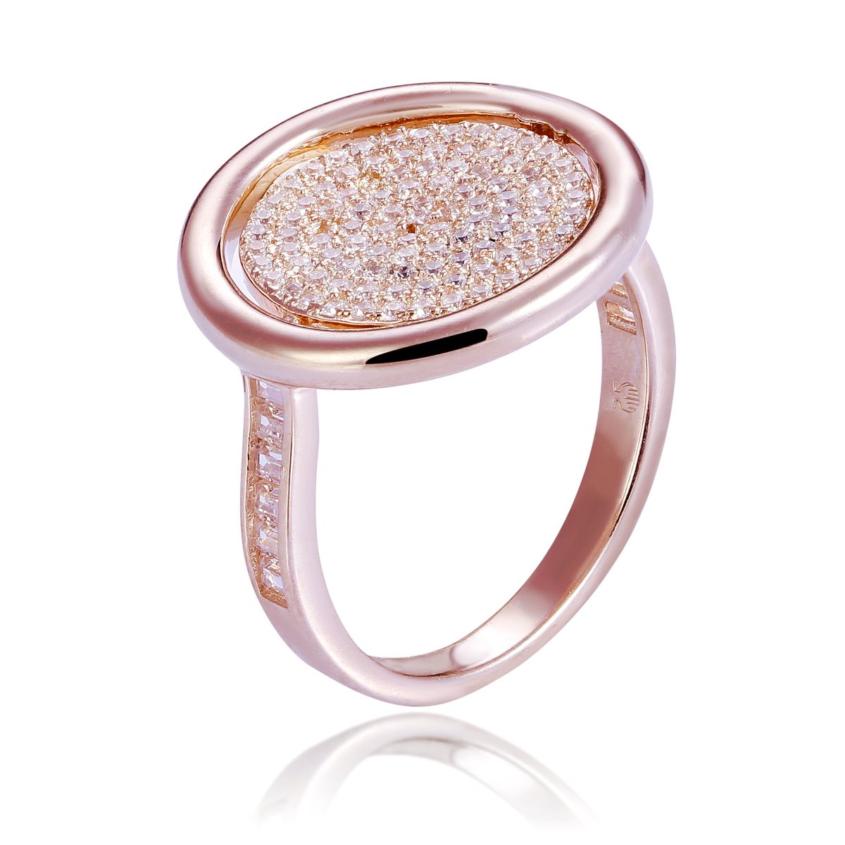 Funkelnder Ovaler Pavé Statement-Ring
