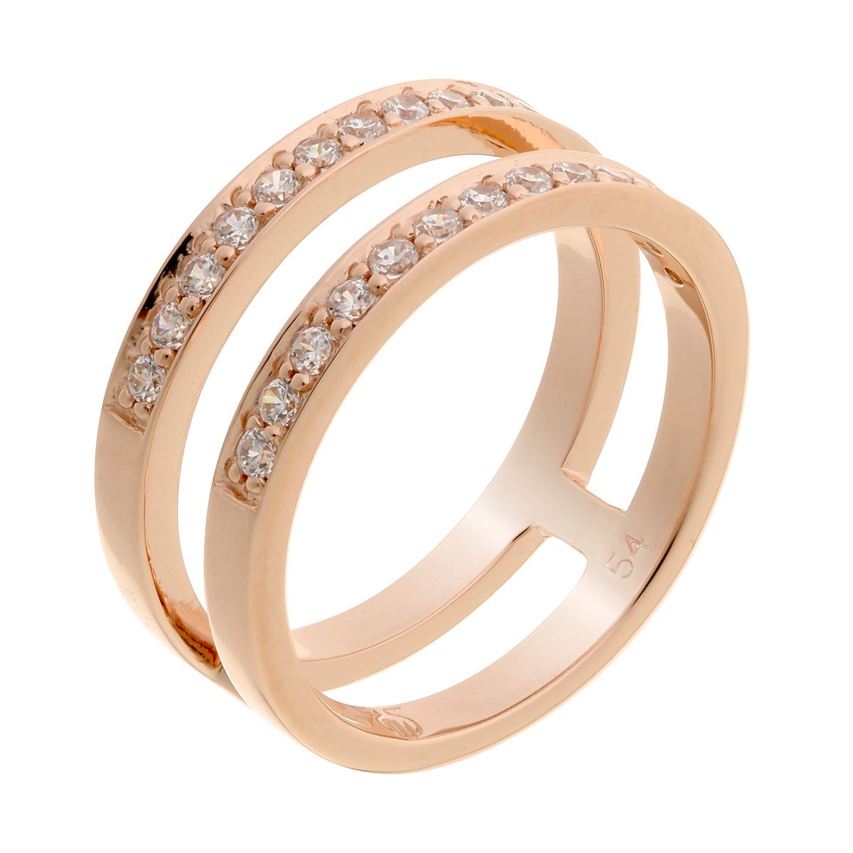 Moderner Doppelreihiger Pavé Ring