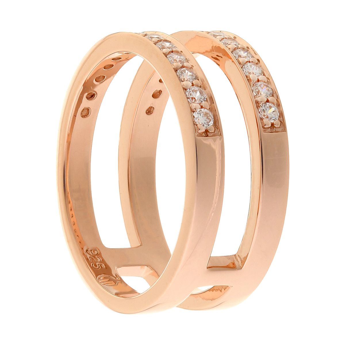 Moderner Doppelreihiger Pavé Ring