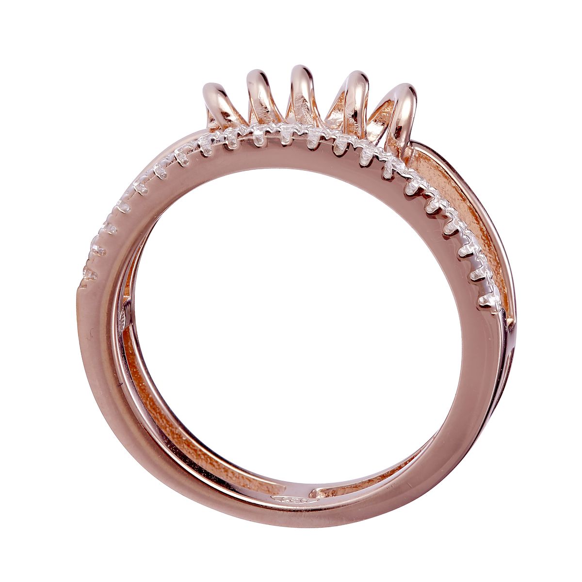 Eleganter Spiralring mit Pavé-Akzent