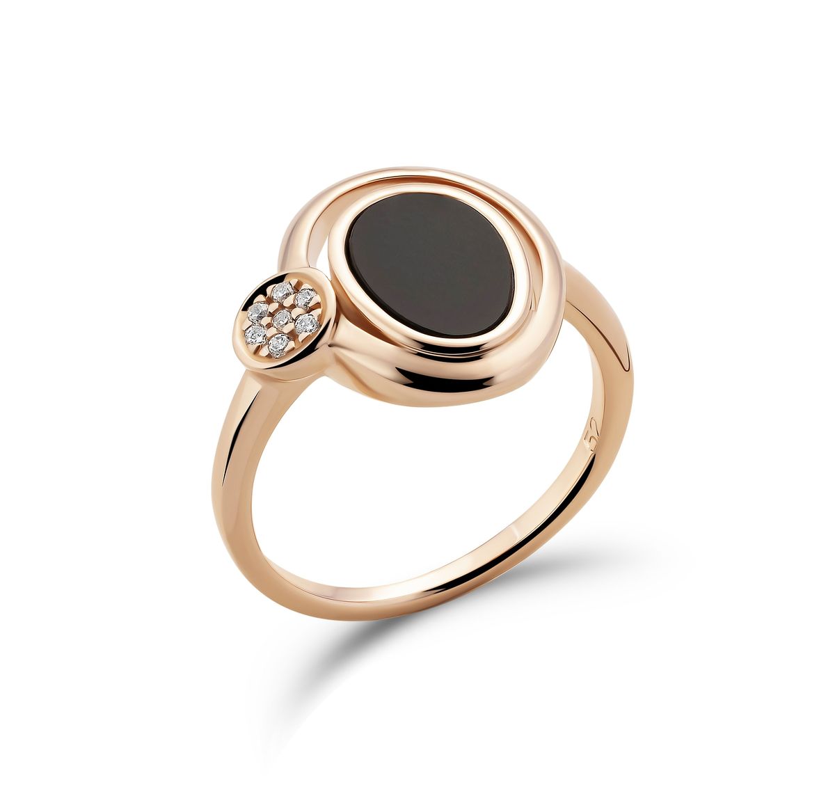 Moderner Ovaler Onyx Statement Ring