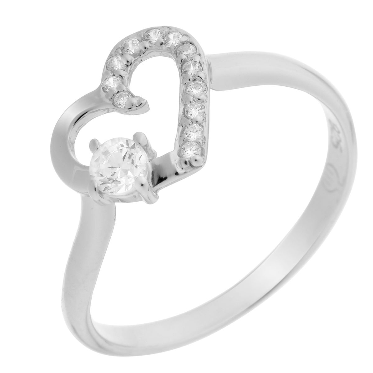 Funkelnder Ring mit Herz-Silhouette