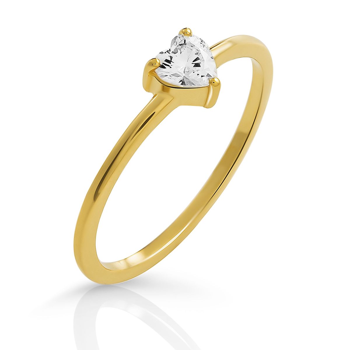 Zarter Ring mit Herz-Solitär