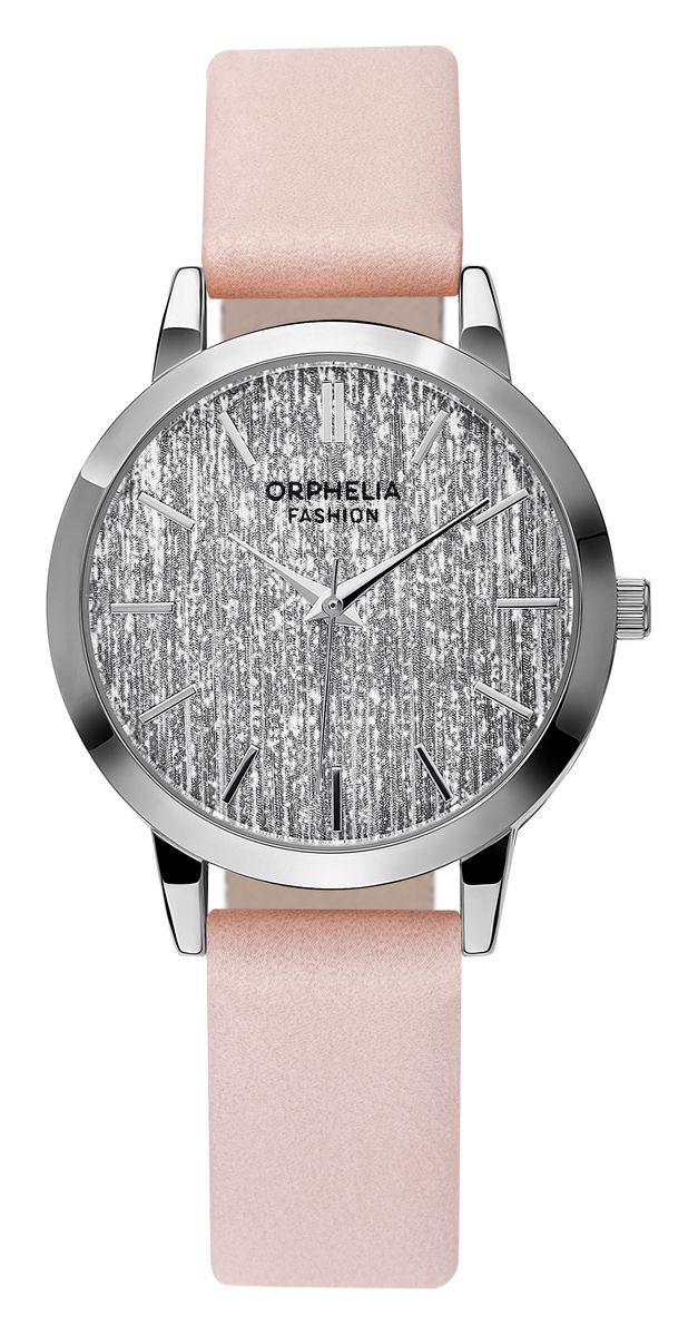 Armbanduhr mit Glitzerzifferblatt und Lederarmband