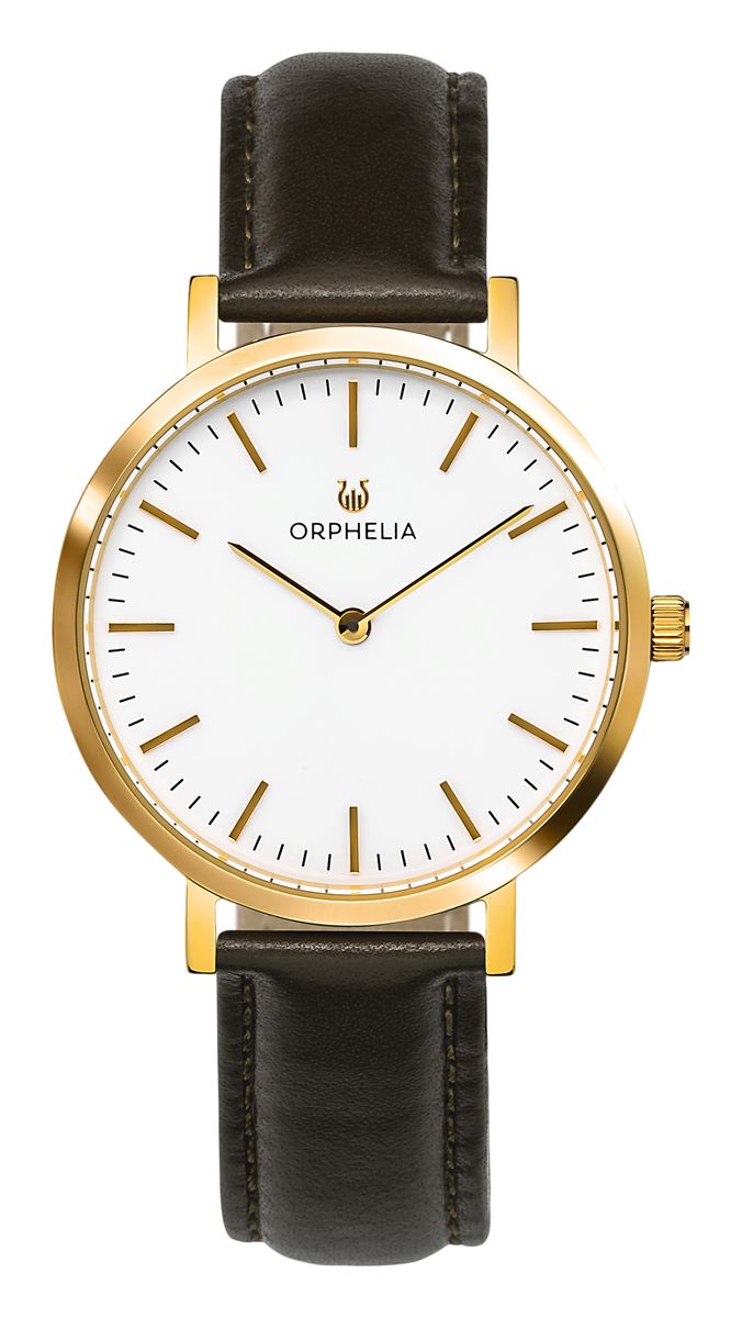 Elegante minimalistische goldfarbene Armbanduhr