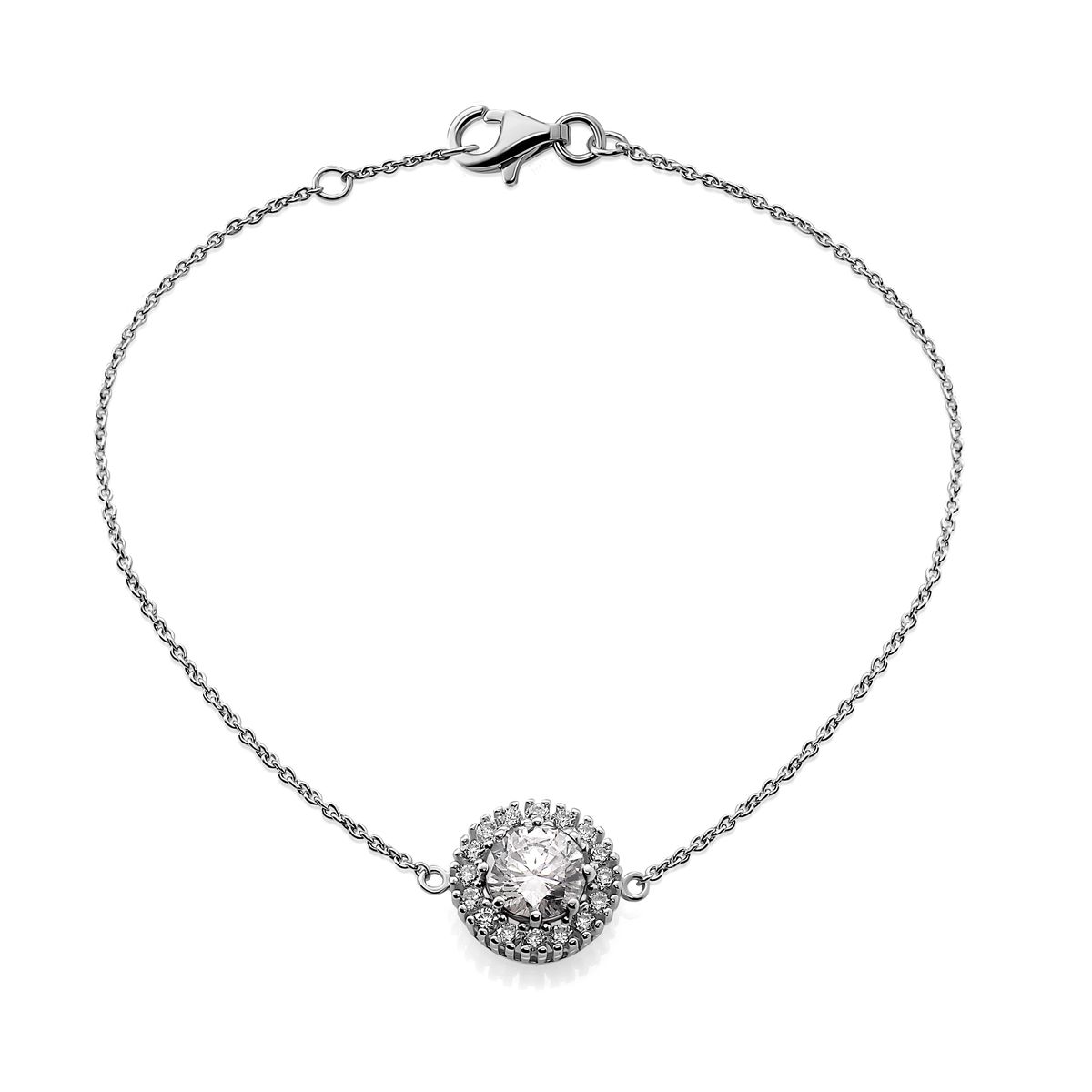 Funkelndes Halo-Anhänger Gliederketten-Armband