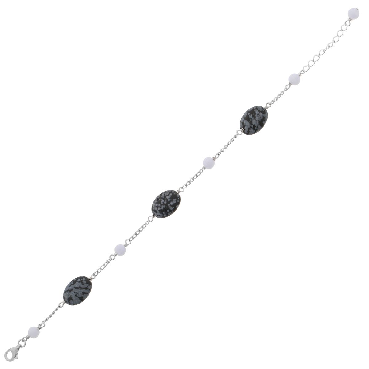 Elegante Gliederkette mit strukturierten Perlen