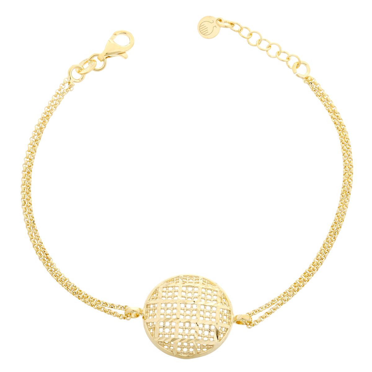 Doppelketten-Armband mit Netz-Kugel