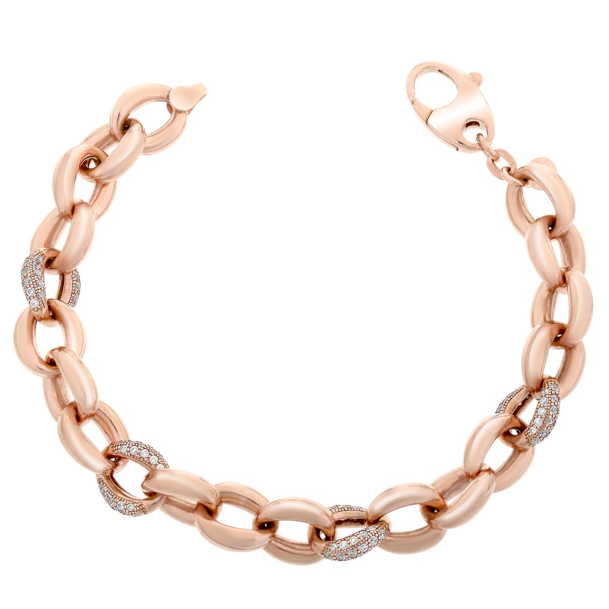 Gliederkettenarmband mit Pavé-Besatz