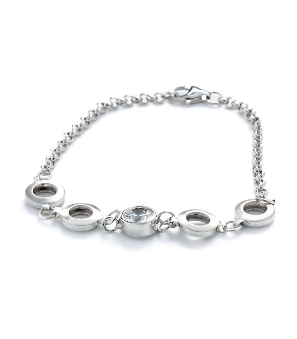 Sterlingsilber-Armband mit funkelndem Solitär