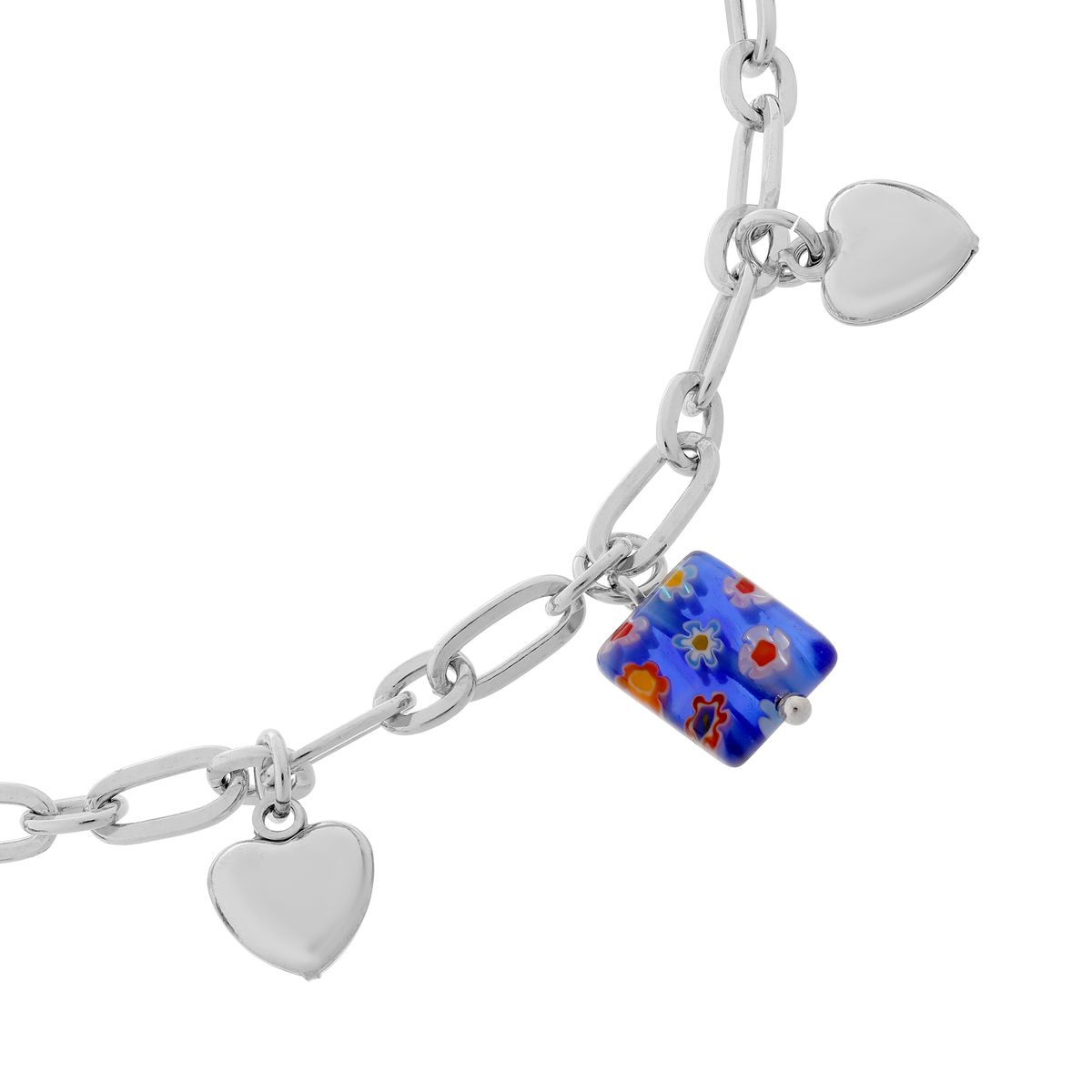 Bettelarmband mit Millefiori-Blumenperle
