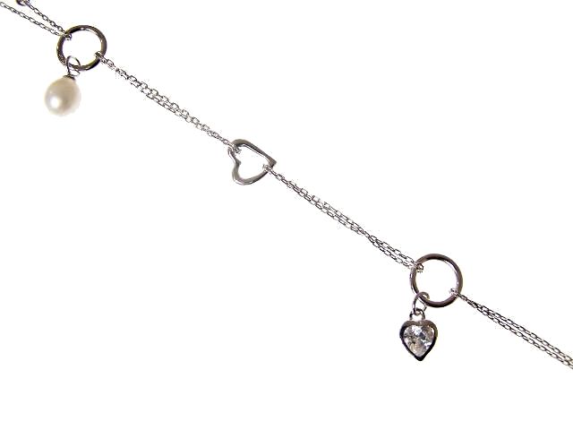 Sterlingsilber-Bettelarmband mit Perle