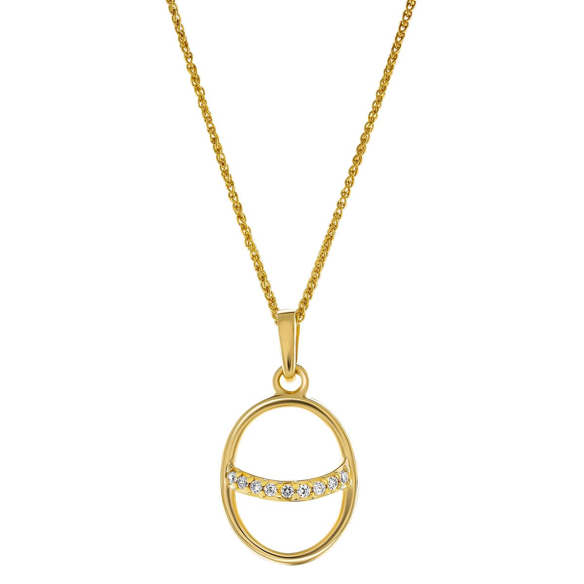 Eleganter ovaler Anhänger mit Kette