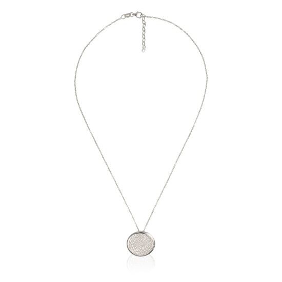 Ovaler Sterlingsilber-Anhänger mit Struktur