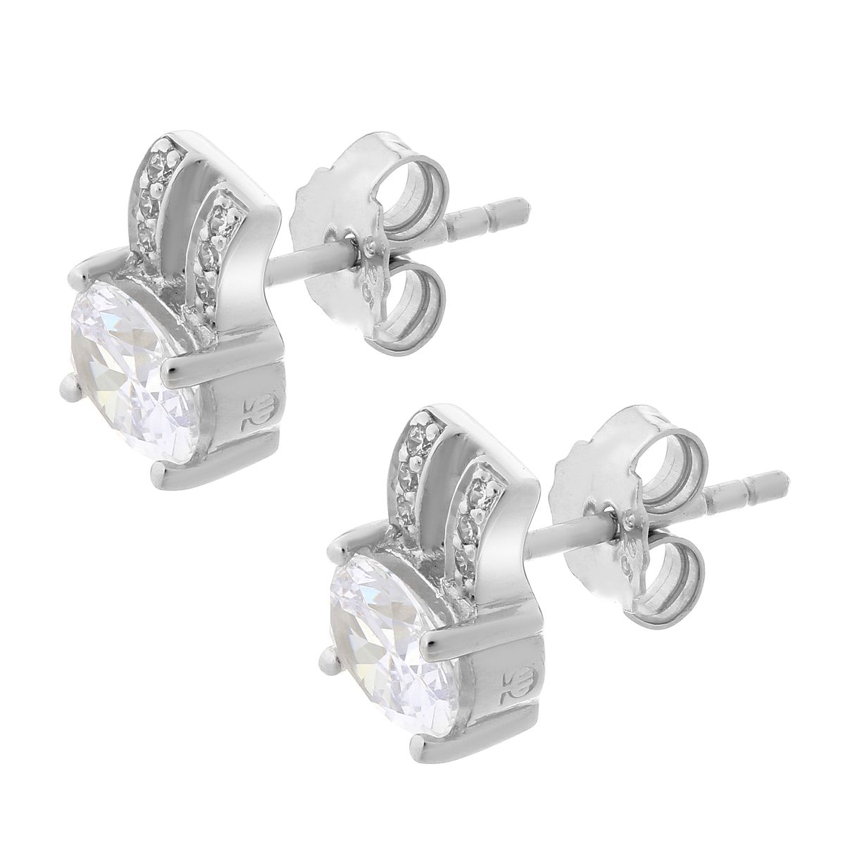Elegante Ohrstecker mit rundem Zirkonia