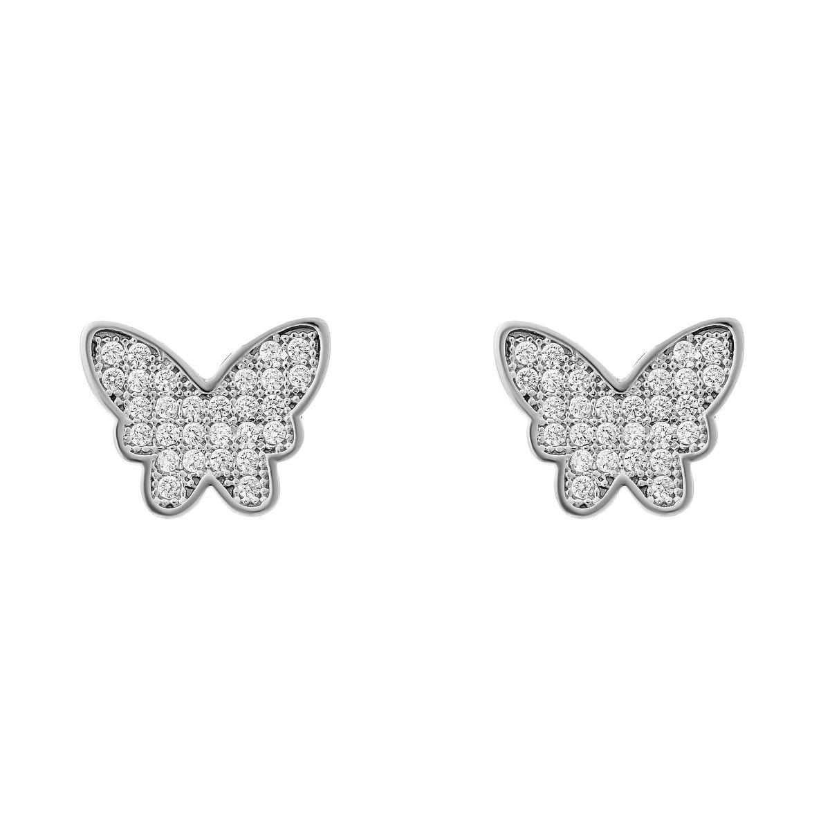 Pave-besetzte Schmetterlings-Ohrstecker