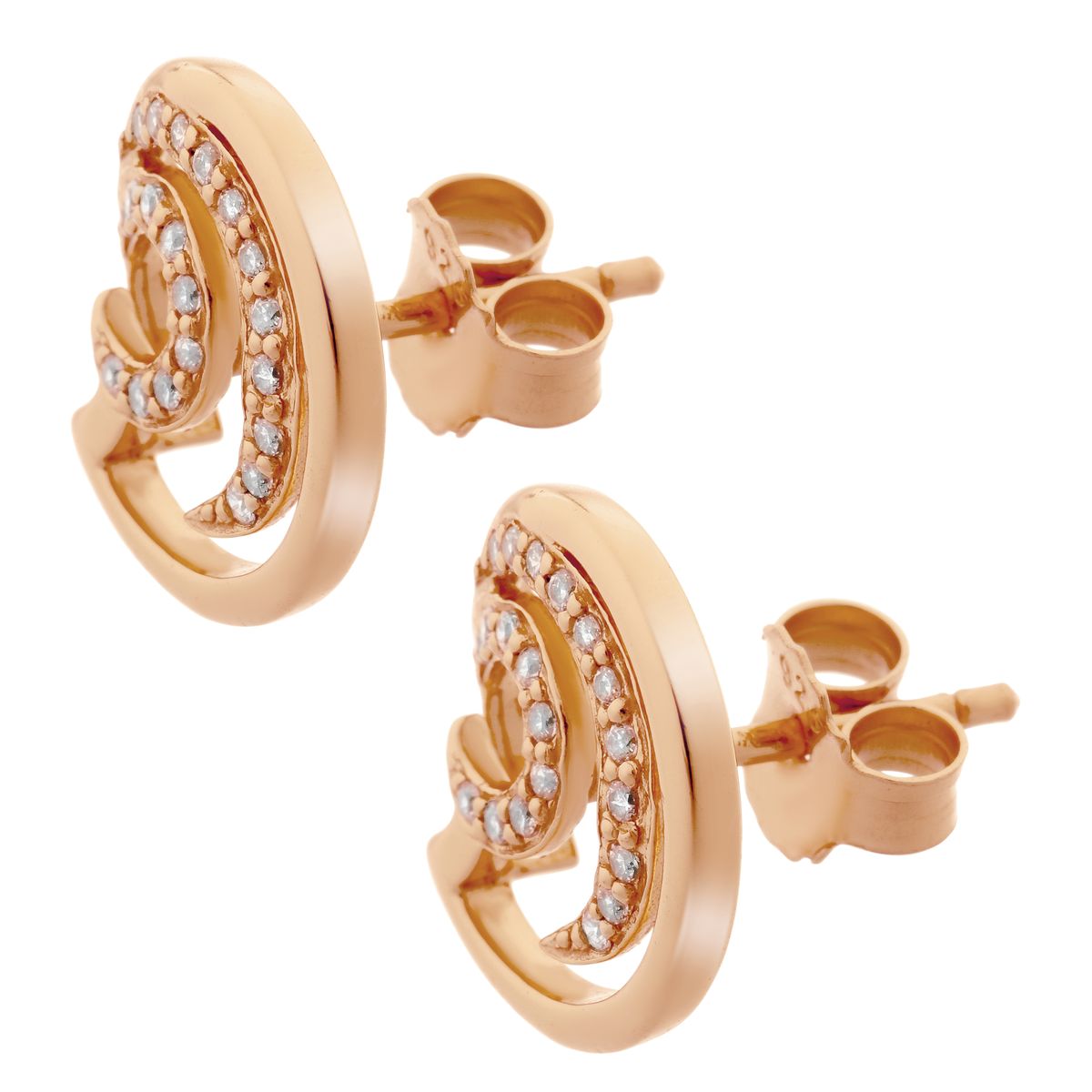 Elegante Pavé-Wirbel Ohrstecker