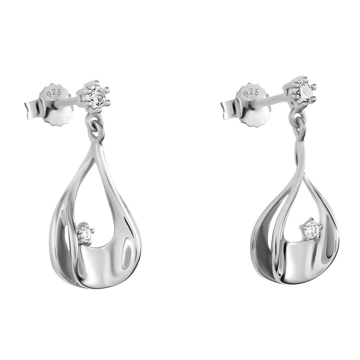 Elegante silberne Tropfenohrringe