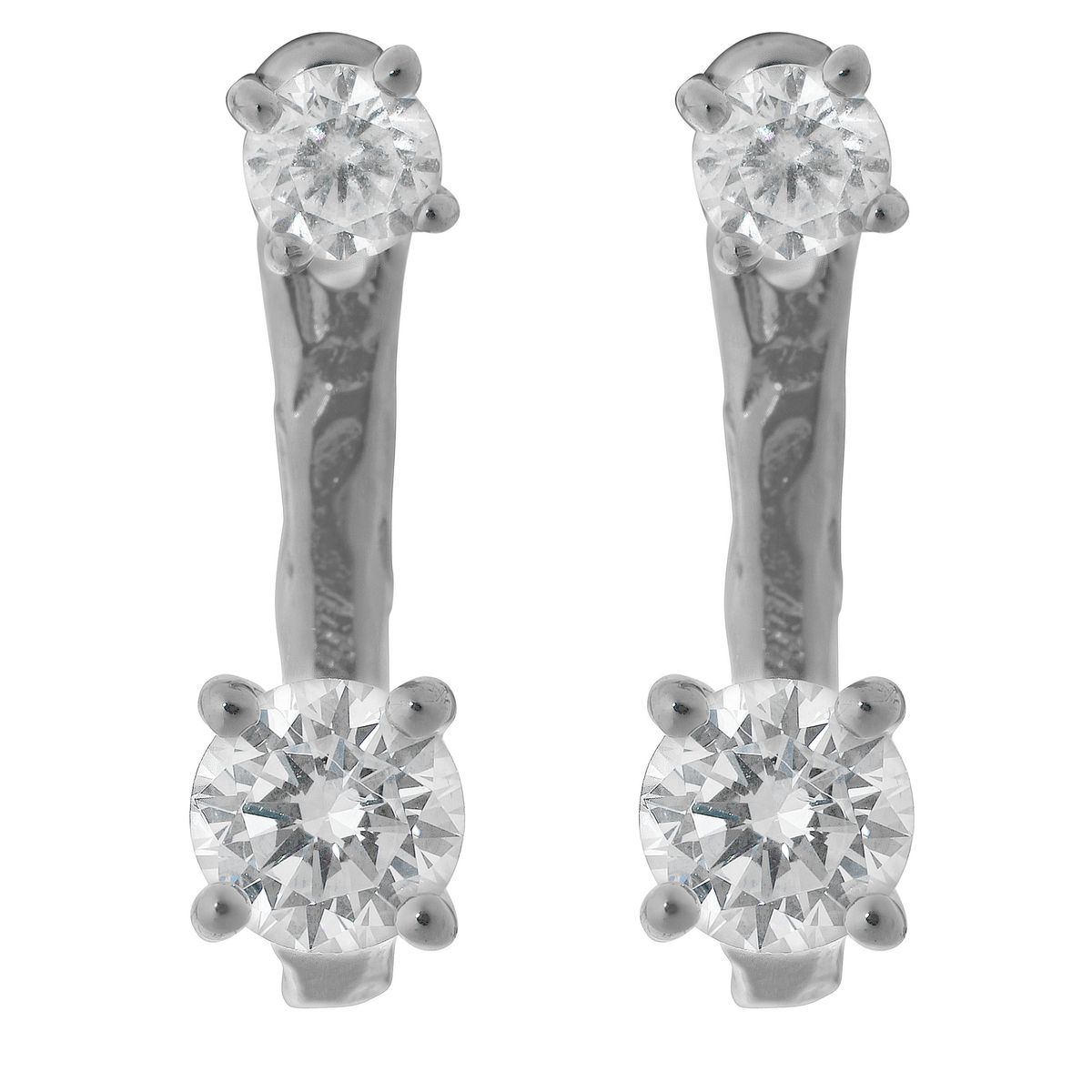Elegante Tropfenohrringe mit zwei Steinen