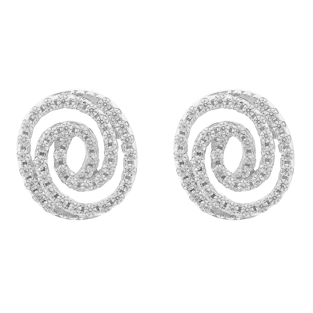 Funkelnde Spiral-Ohrstecker aus Sterlingsilber
