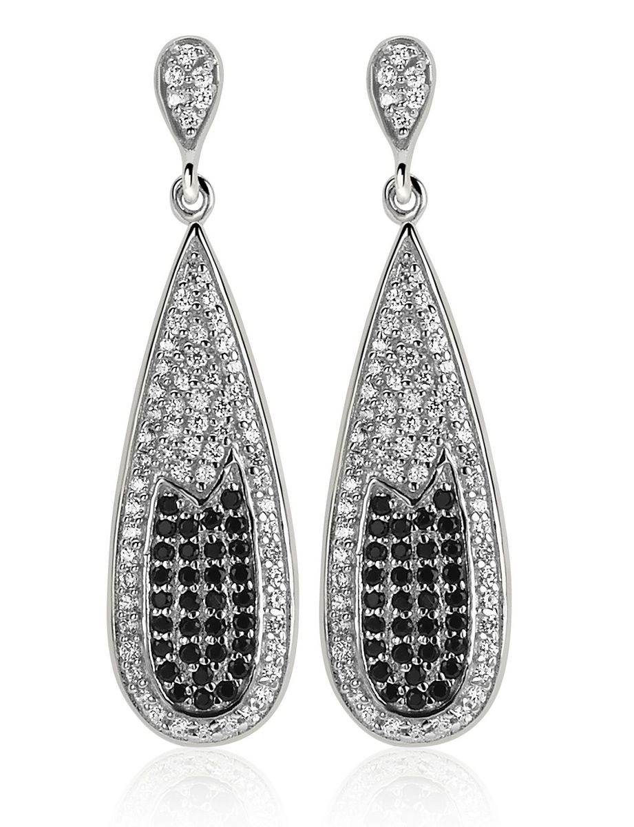 Funkelnde Teardrop Pave-Hängeohrringe