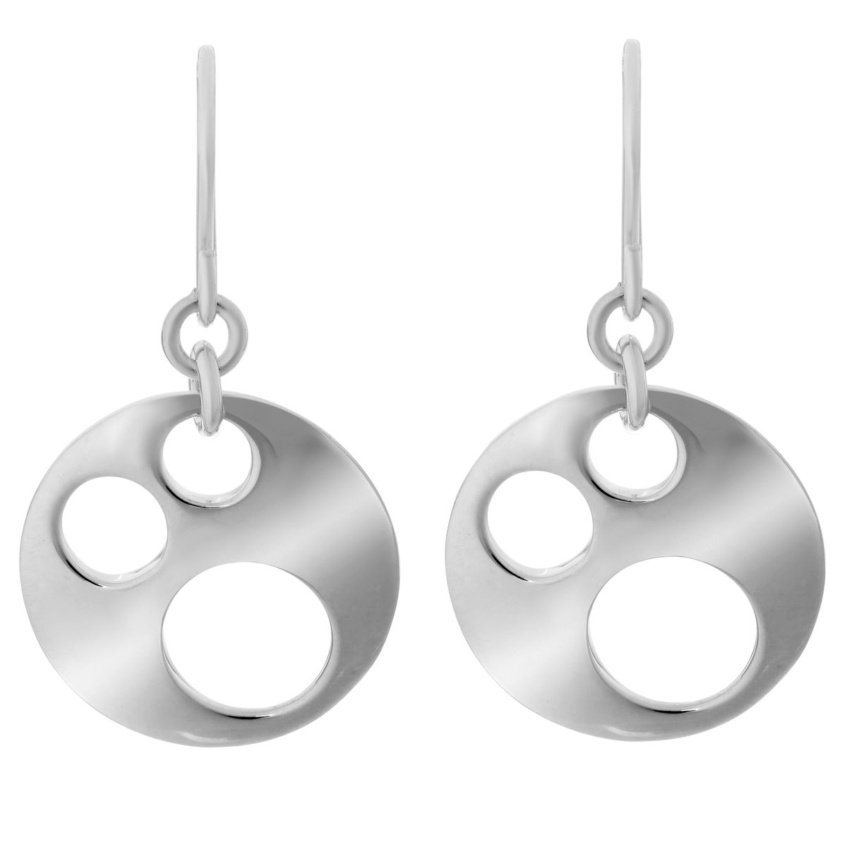 Geometrische Dreikreis-Ohrhänger aus Silber