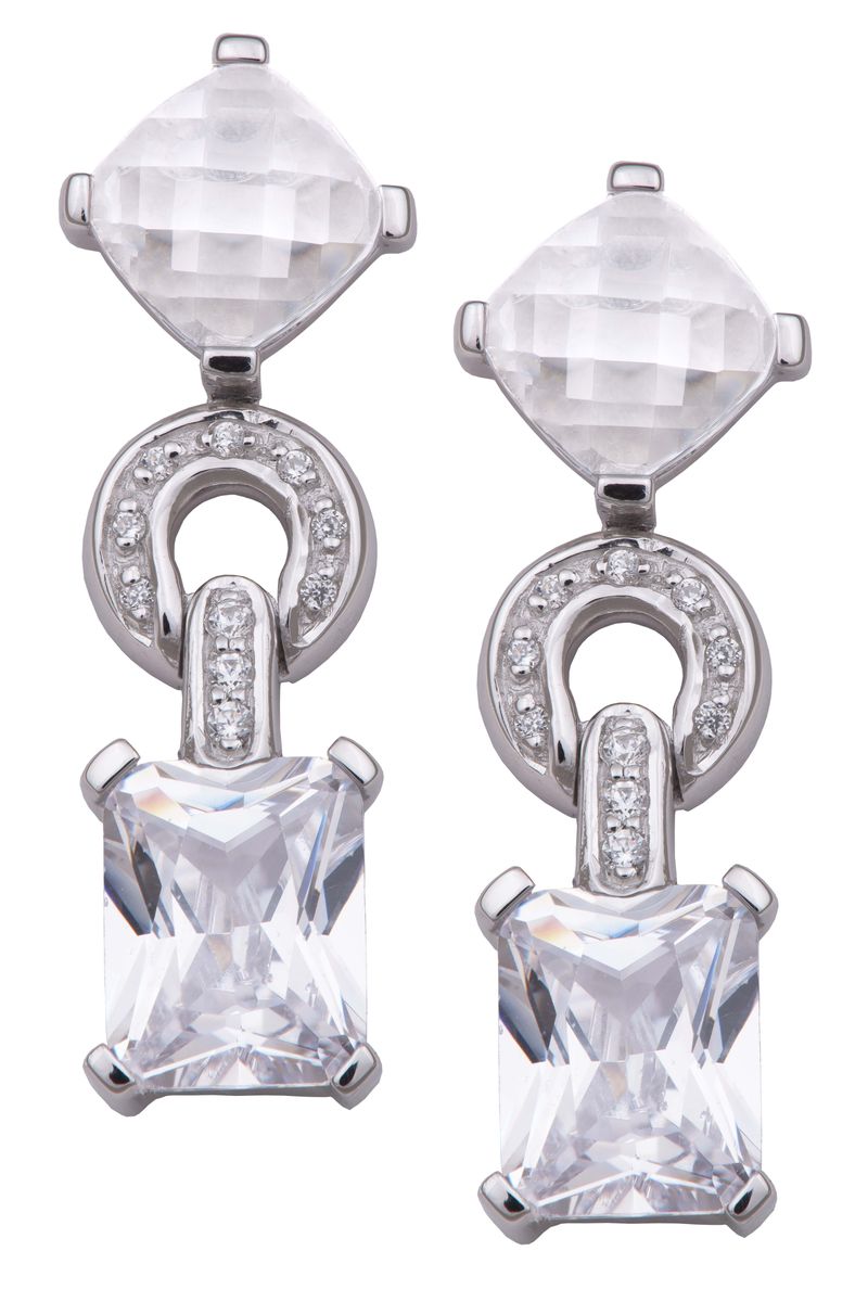 Geometrische Ohrhänger aus Sterlingsilber