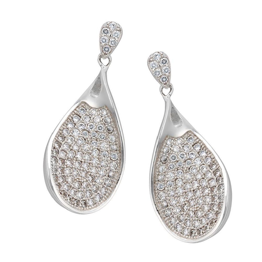 Elegante Teardrop-Ohrhänger mit Pavé-Besatz