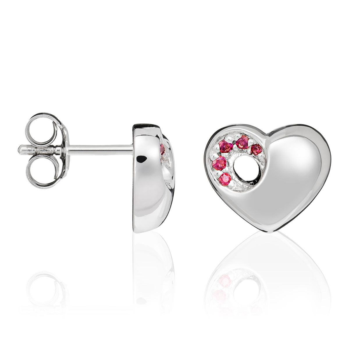 Herz-Ohrstecker aus Sterlingsilber