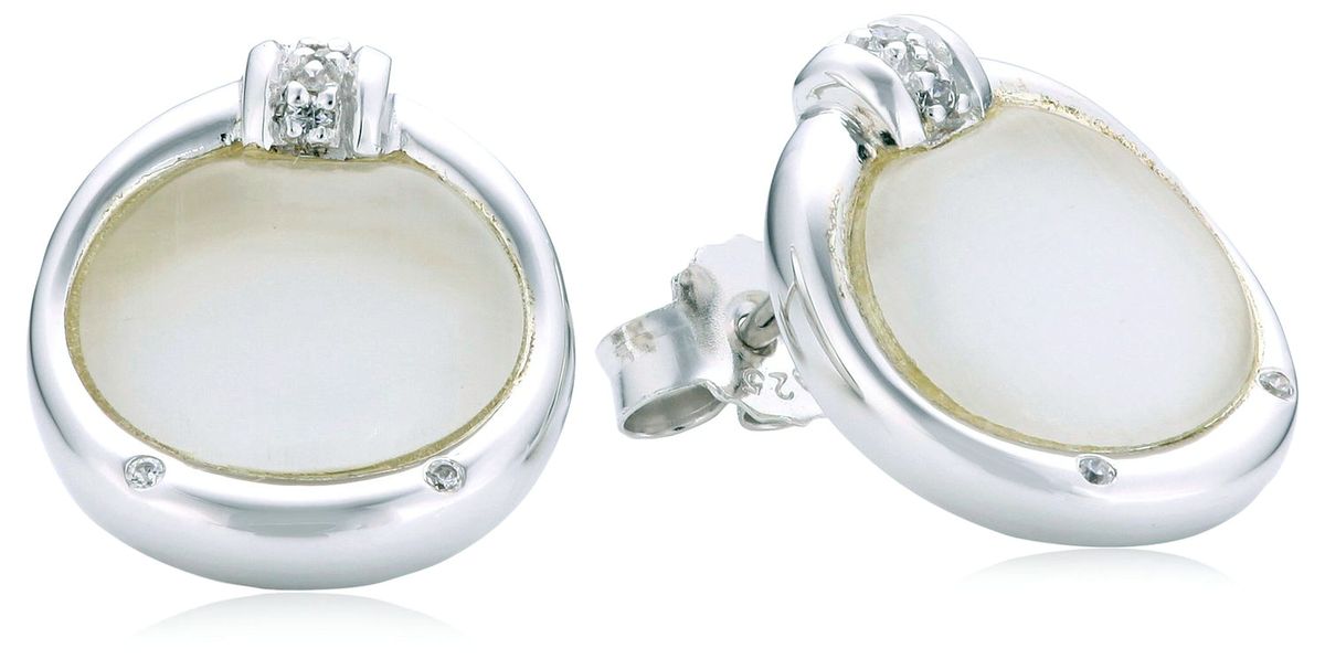 Elegante Silber-Ohrstecker mit Inlay