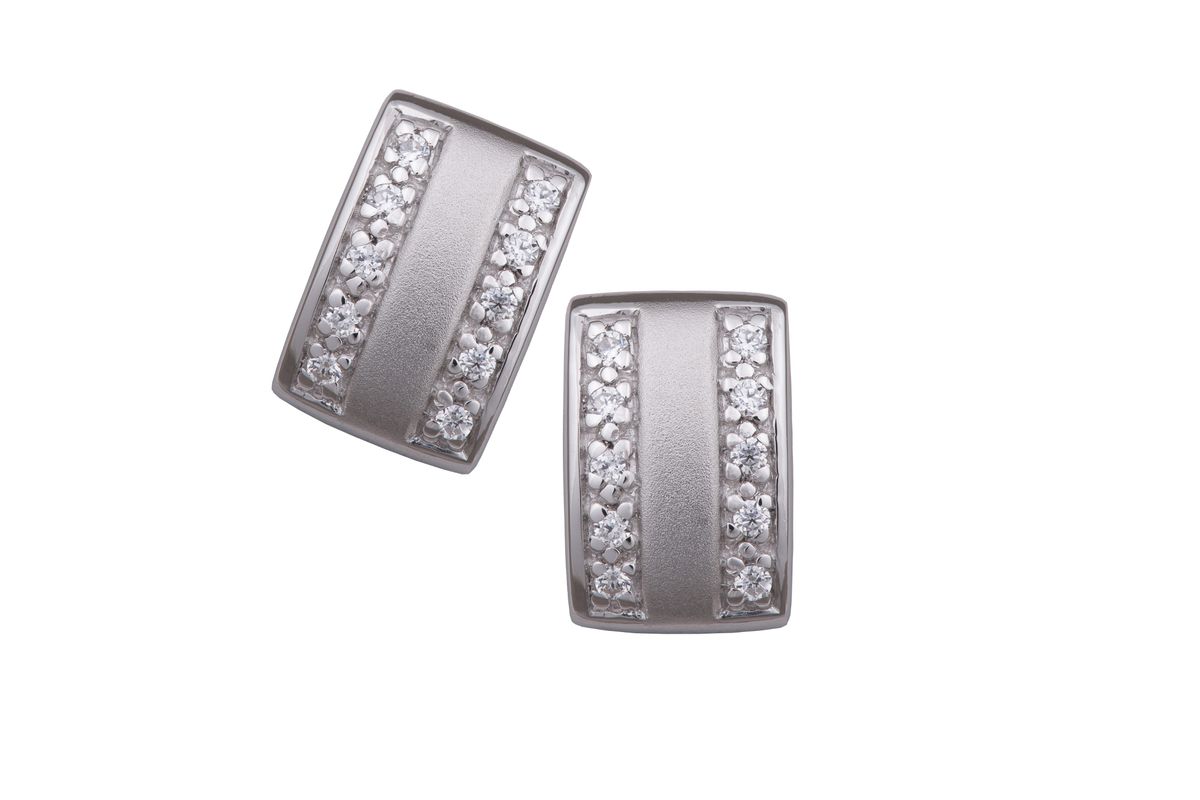 Rechteckige Pavé-Ohrstecker