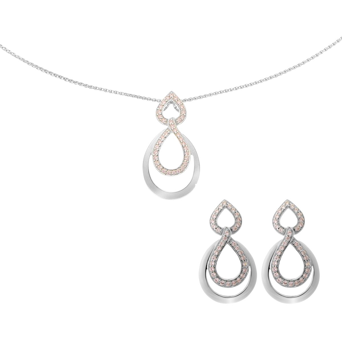 Kristallbesetztes Tropfen-Schmuckset