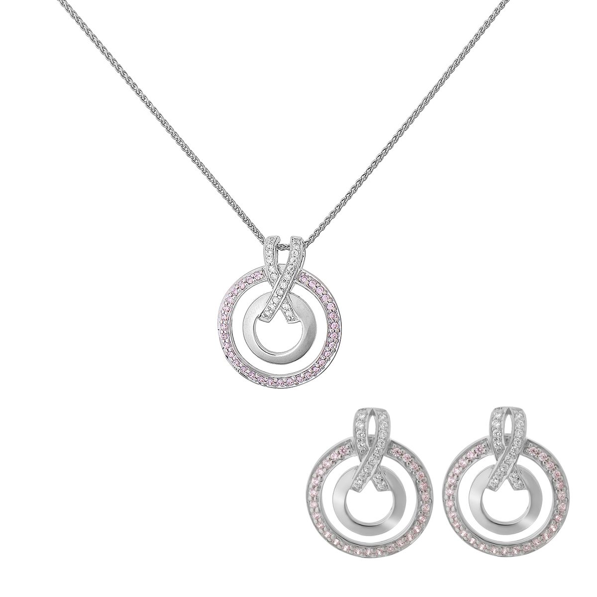 Schmuckset mit ineinandergreifenden Kreisen