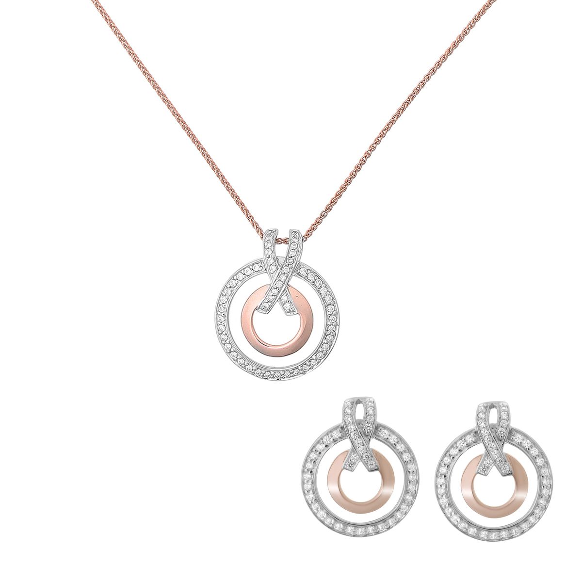 Elegantes Zweifarbiges Set mit Ineinandergreifenden Kreisen