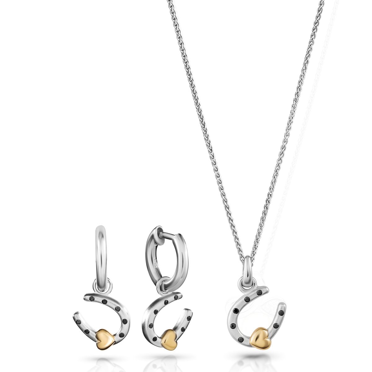 Hufeisen und Herz Schmuckset