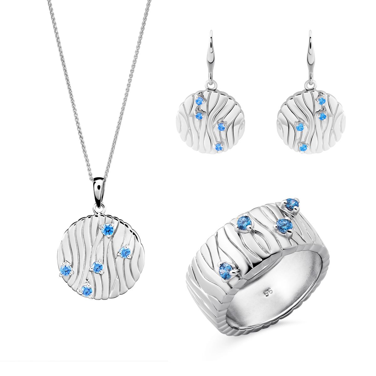 Babette Schmuckset mit Wellenstruktur