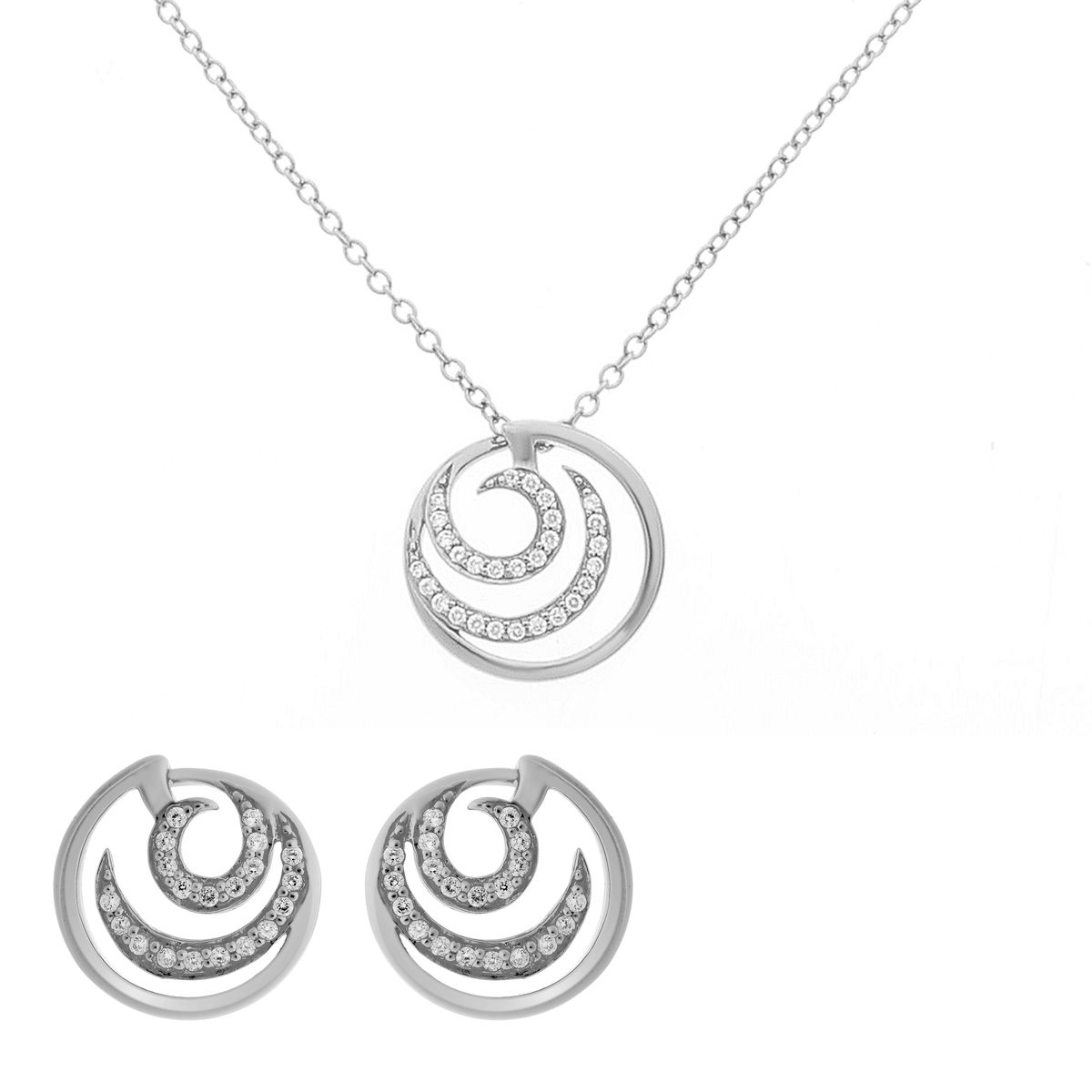Set mit Wirbel-Anhänger und Ohrringen