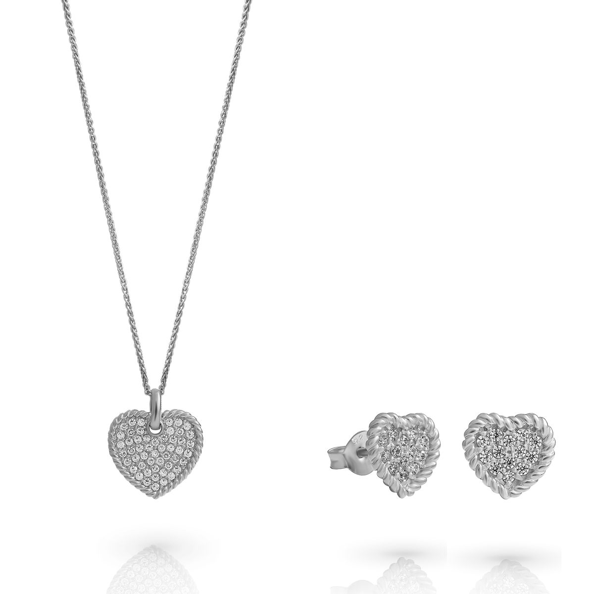 Schmuckset mit Pavé-Herzen